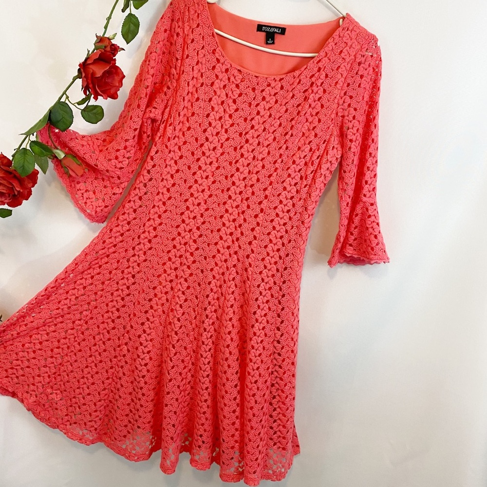 Roz & Ali Bell Crochet Spring Dress